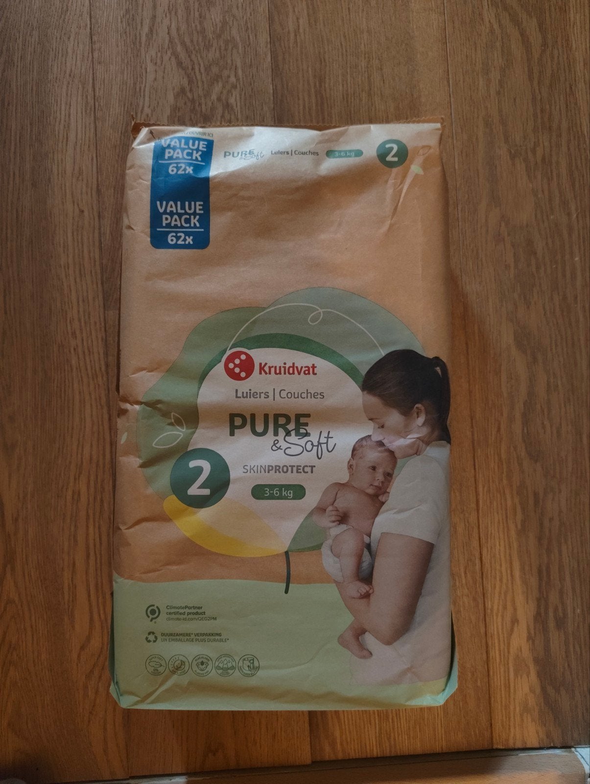 5 pakken Kruidvat Pure & Soft Luiers Maat 2 (3-6 kg), Ophalen, Nieuw