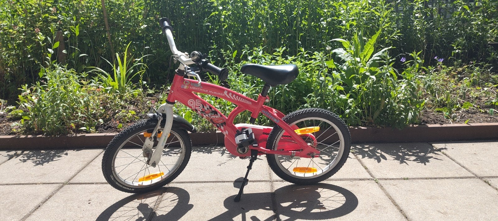 Rood kinderfietsje (16 inch), Ophalen, Gebruikt, 16 tot 20 inch