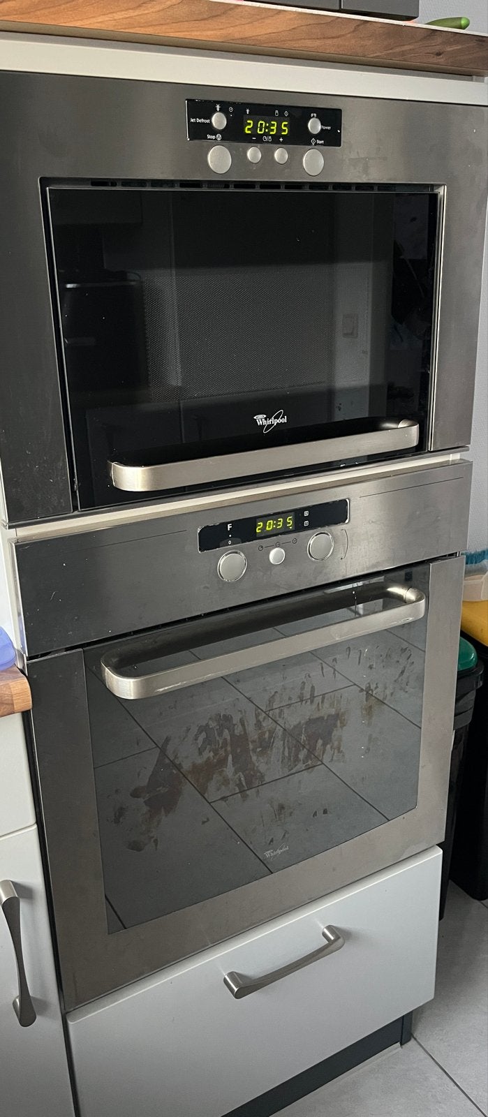 Whirlpool magnetron en oven Set - Inbouw, Combimagnetron, Gebruikt, 60 cm of meer, Grill