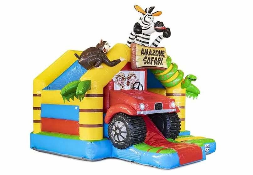 Slide Combo Luchtkussen Amazon Safari – €90 per weekend, Ophalen, Nieuw, Verjaardag
