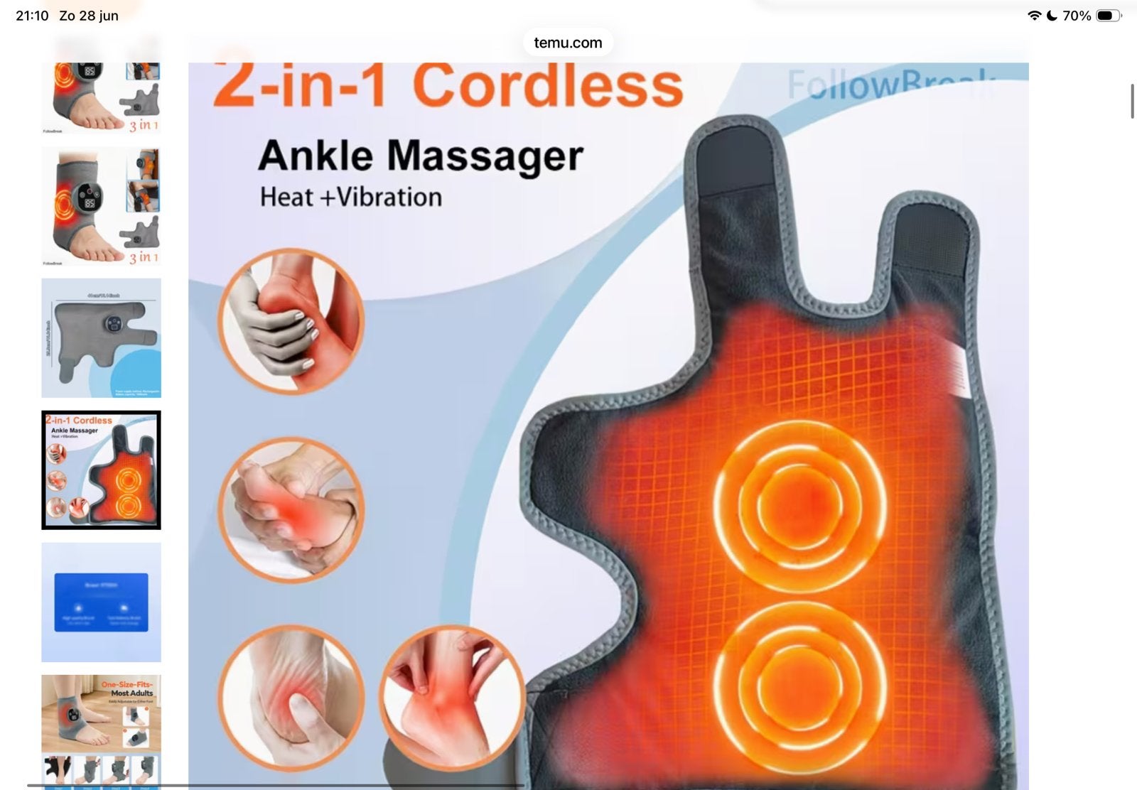 EMS Massageapparaat voor Enkel, Knie en Elleboog - 3-in-1, Ophalen, Nieuw, Apparaat