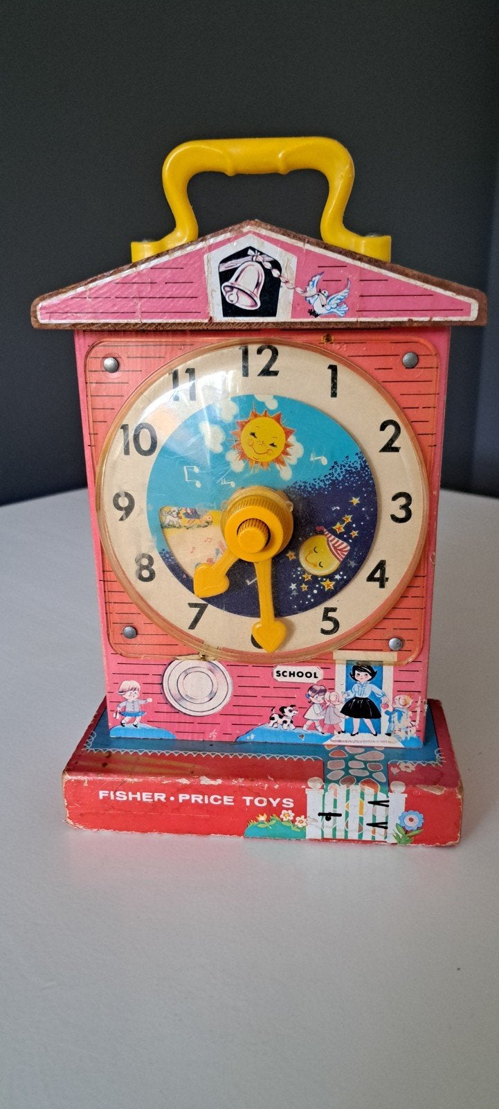 Fisher Price Muziekdoos Leerklok Vintage Speelgoed, Ophalen, Gebruikt, Overige typen, Met geluid