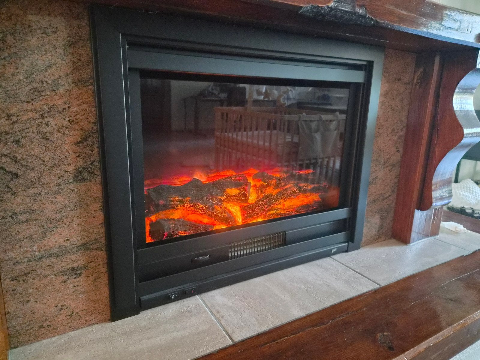 Elektrische openhaard | 78,5 cm breed en 63,5 cm hoog, Huis en Inrichting, Haarden, Ophalen, Zo goed als nieuw, Inbouwhaard, Elektrische haard