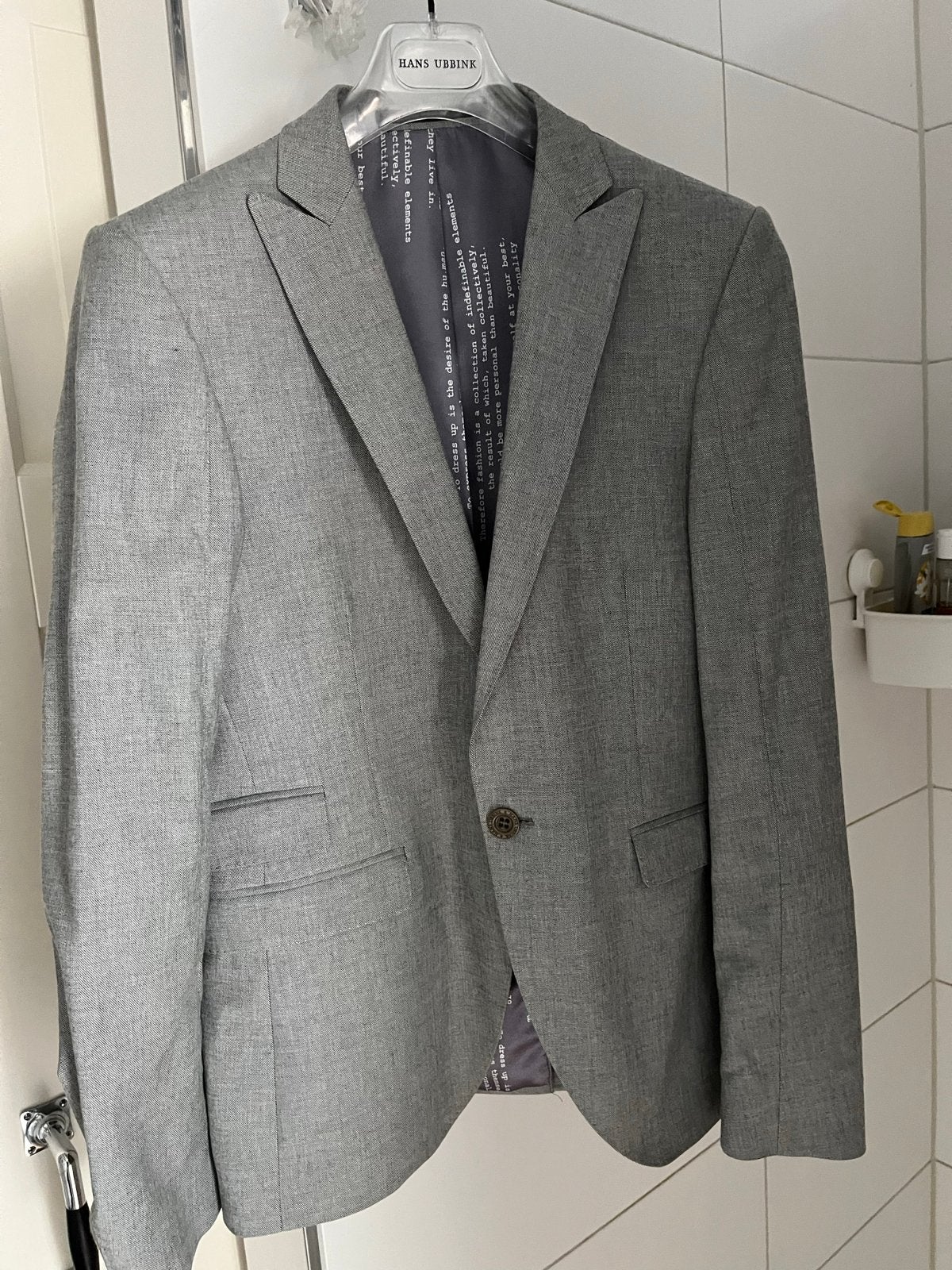Hans Ubbink Lichtgrijs trouwpak  maat 48/50, Kleding | Heren, Kostuums en Colberts, Ophalen of Verzenden, Zo goed als nieuw, Maat 48/50 (M)