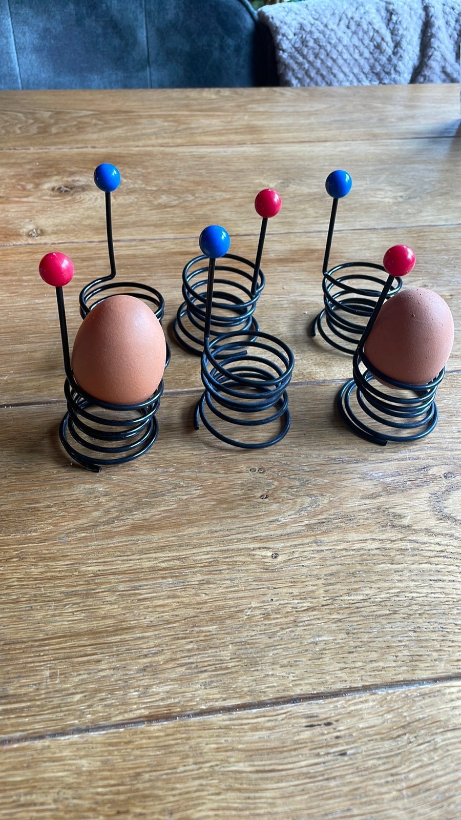 Vintage Memphis stijl eierdopjes in top staat., Ophalen of Verzenden, Gebruikt