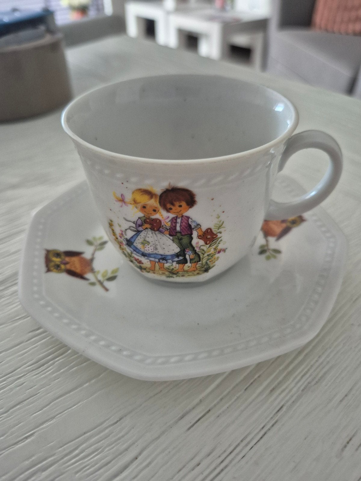 Vintage Schirnding Bavaria kop en schotel met Hans & Grietje, Antiek en Kunst, Ophalen of Verzenden