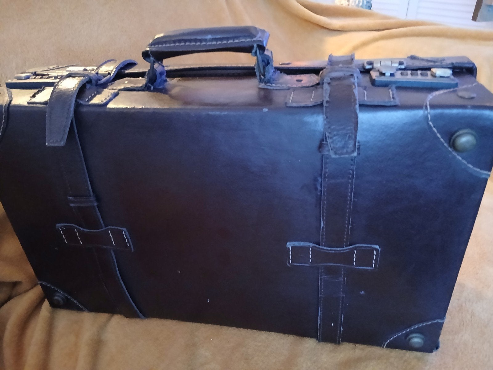 oude koffer leer, Ophalen, Gebruikt, 50 tot 60 cm, Leer