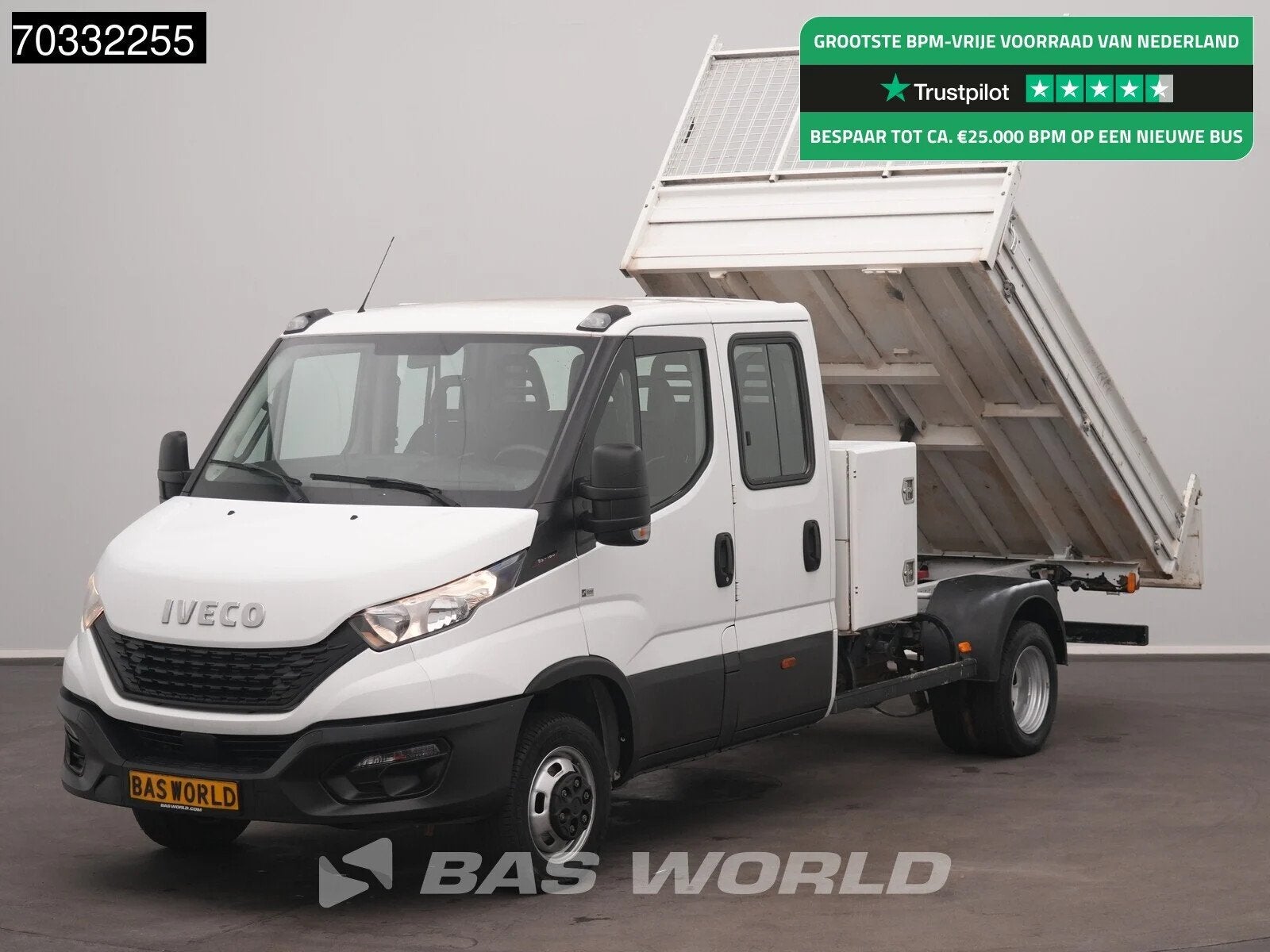 Iveco Daily 35C16 3.0 160PK Kipper Dubbele Cabine 3,5t Trekh, Auto's, Stof, Gebruikt, Euro 6, 4 cilinders