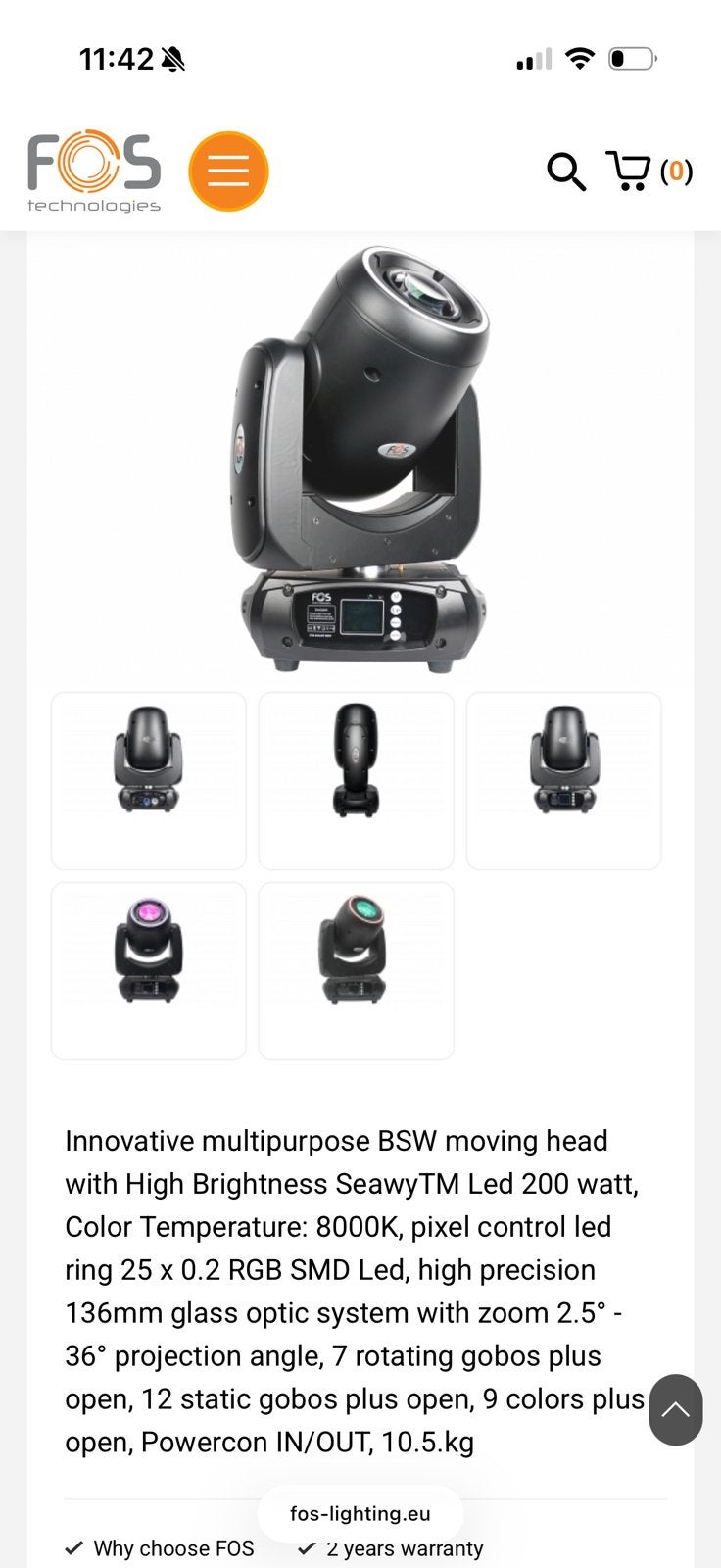 FOS Smart BSW Movinghead - Nieuw in doos, Ophalen of Verzenden, Nieuw, Licht, Kleur