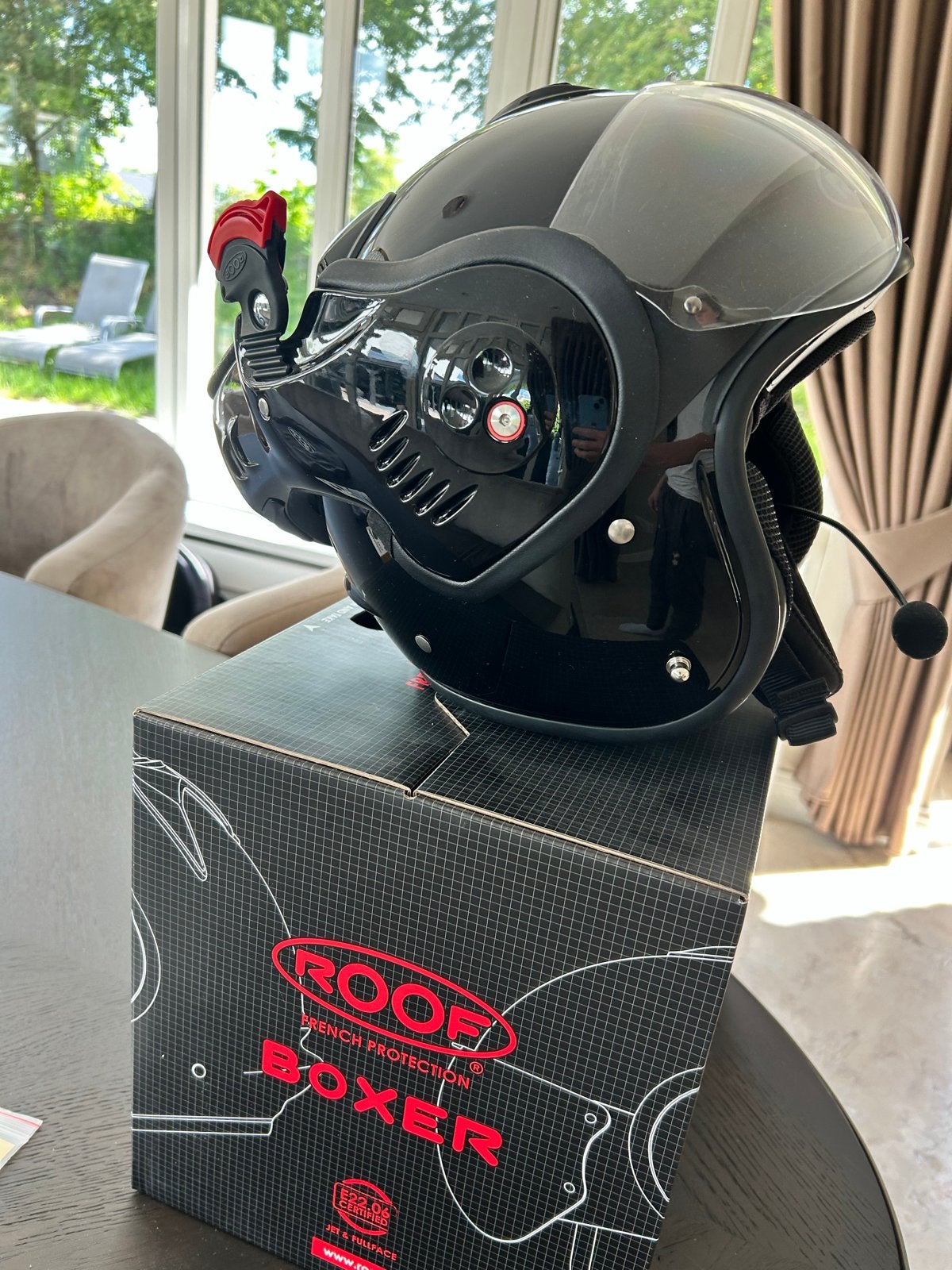 Roof Boxer V8 helm met Sena intercom - Maat S/M, Overige merken, Systeemhelm, Heren, Ophalen of Verzenden