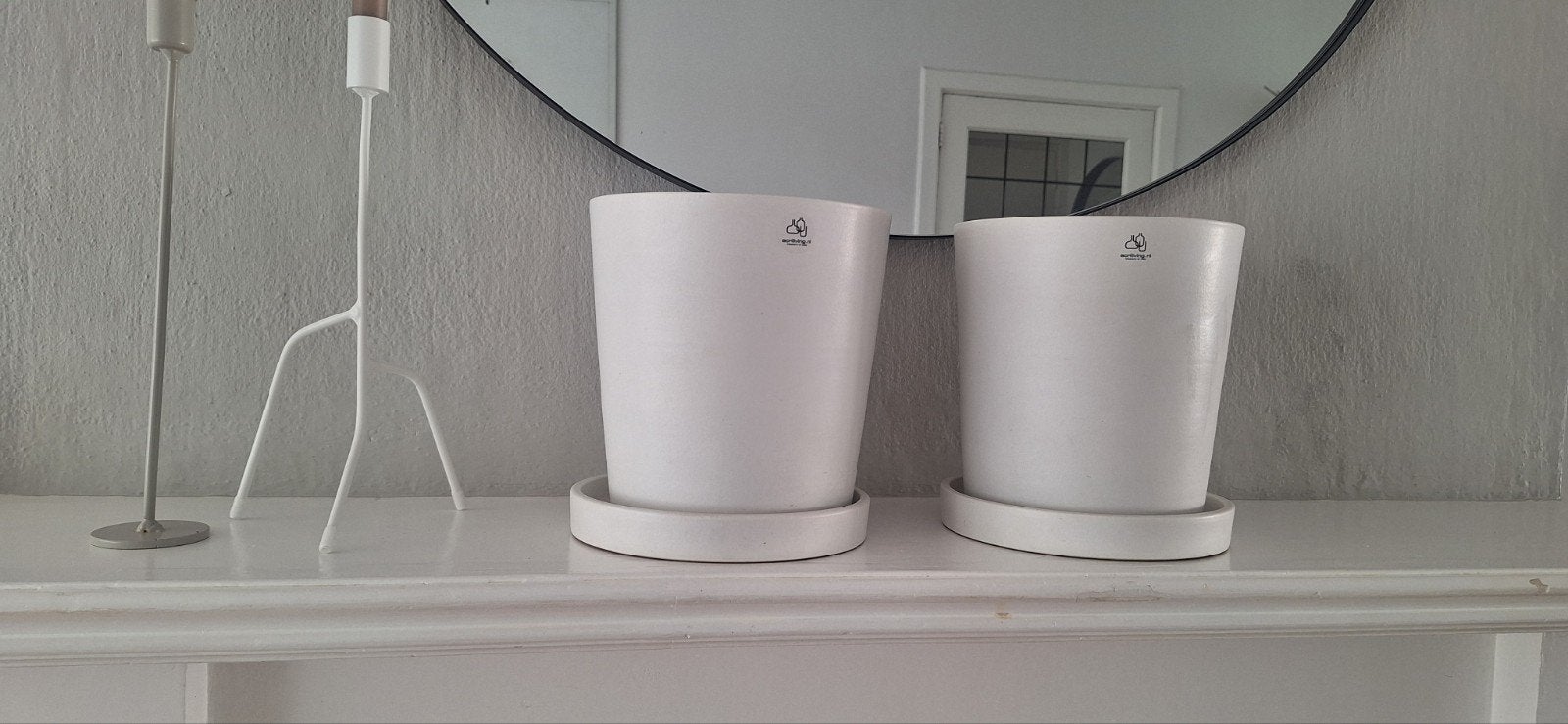 2 Ecri Living bloempotten met schotel, Huis en Inrichting, Ophalen of Verzenden