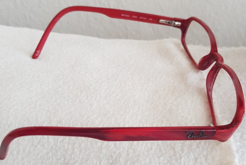 Rayban brilmontuur rood zwart dames merk bril sterkte glazen, Verzenden, Zo goed als nieuw, Ray-Ban, Rood