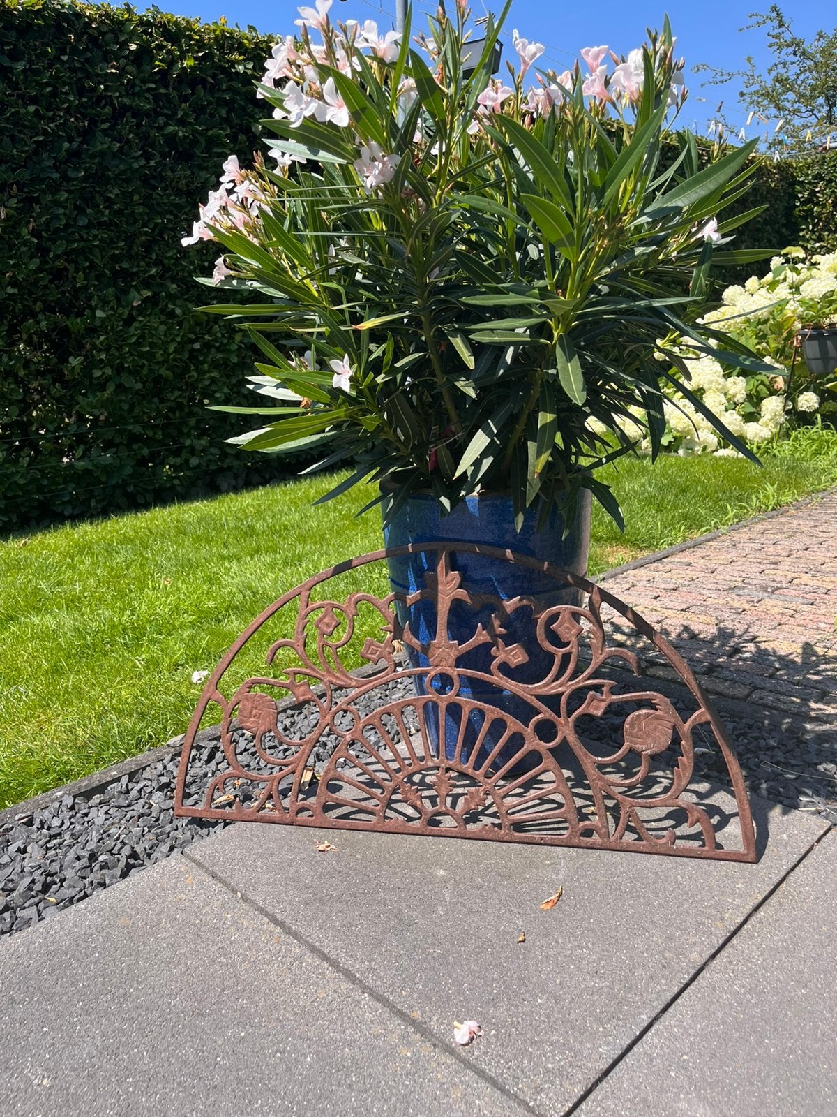 Antiek gietijzeren bovenlicht / sierrooster – 77  38 cm, Antiek en Kunst, Ophalen of Verzenden