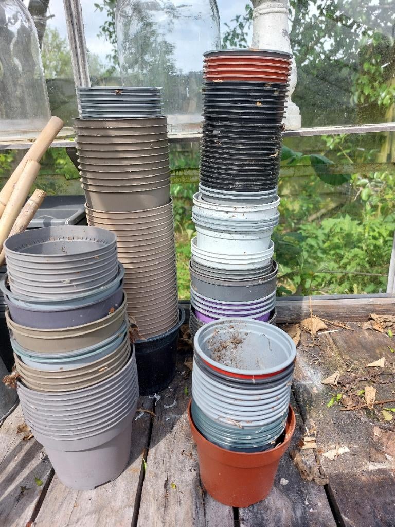 plastic  bloempotjes, Ophalen, Kunststof, Gebruikt, Rond