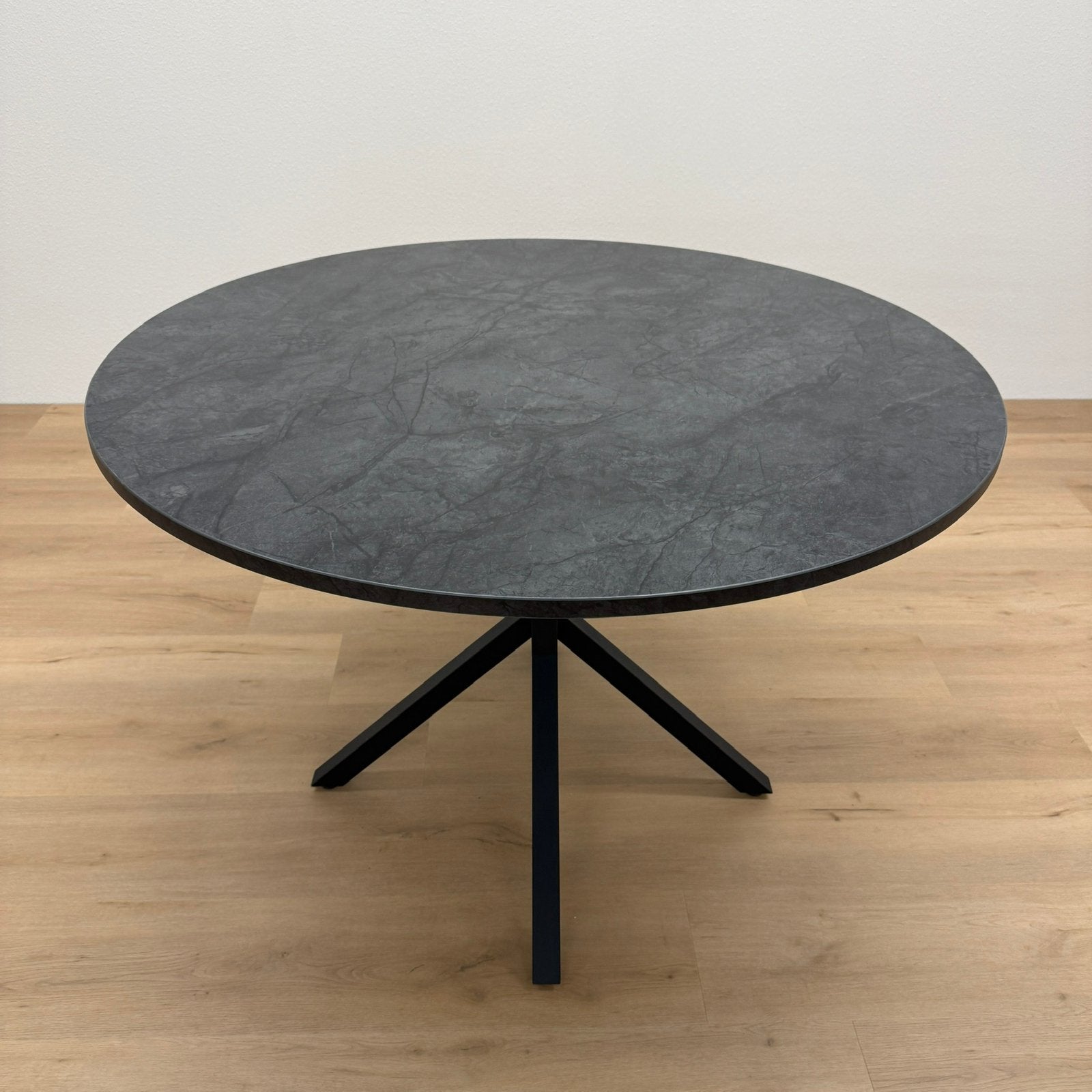 Ronde eettafel 120cm - Marmer HPL - Direct Leverbaar, Huis en Inrichting, Rond, Ophalen of Verzenden, Zo goed als nieuw, Info@betaalbaar-design.nl