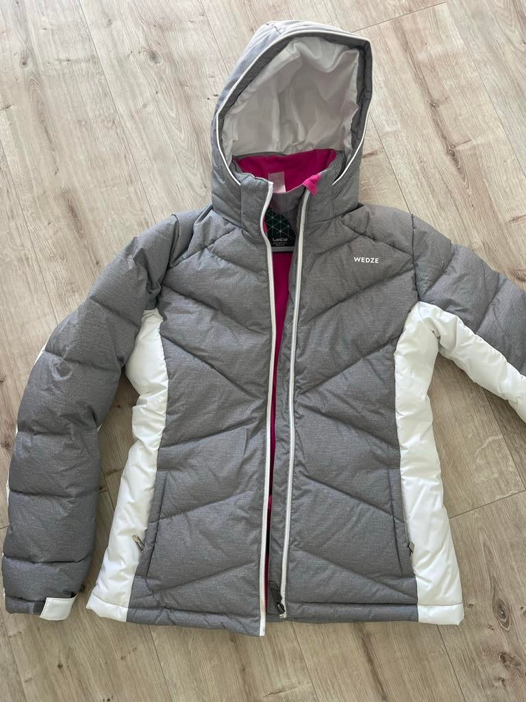 Wedze meisjes ski-jas, wit/grijs/roze, maat 164, z.g.a.n., Kinderen en Baby's, Kinderkleding | Maat 164, Zo goed als nieuw, Meisje