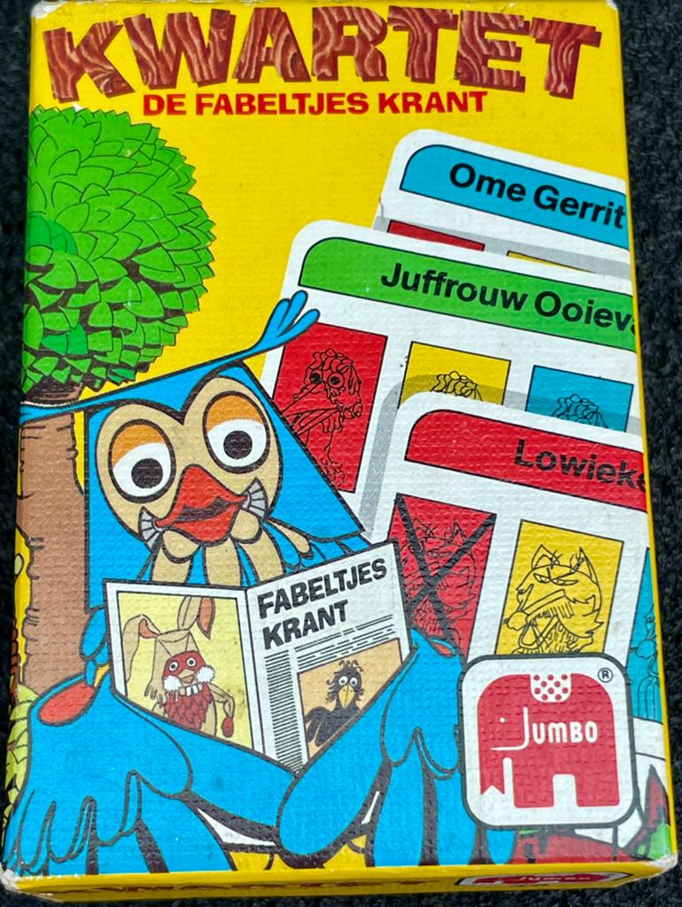 Vintage De Fabeltjeskrant Kwartetspel Jumbo 1985, Drie of vier spelers, Ophalen of Verzenden, Gebruikt