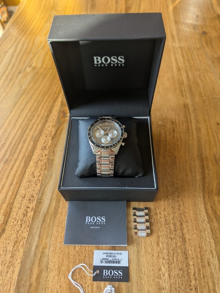 Hugo boss horloge. Chronograph trophy 1513634, Sieraden, Tassen en Uiterlijk, Horloges | Heren, Overige merken, Staal, Gebruikt