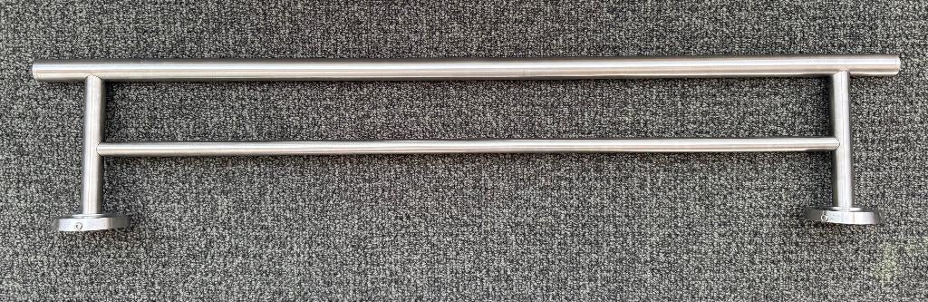 Handdoekhouder RVS dubbele stang voor keuken of badkamer, Ophalen of Verzenden, Overige kleuren