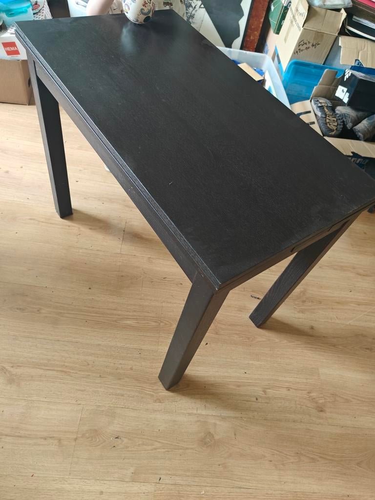 Schuifbare tafel 50x90 of 90x90 - Zwart, Gebruikt, 50 tot 100 cm, Rechthoekig, Overige houtsoorten