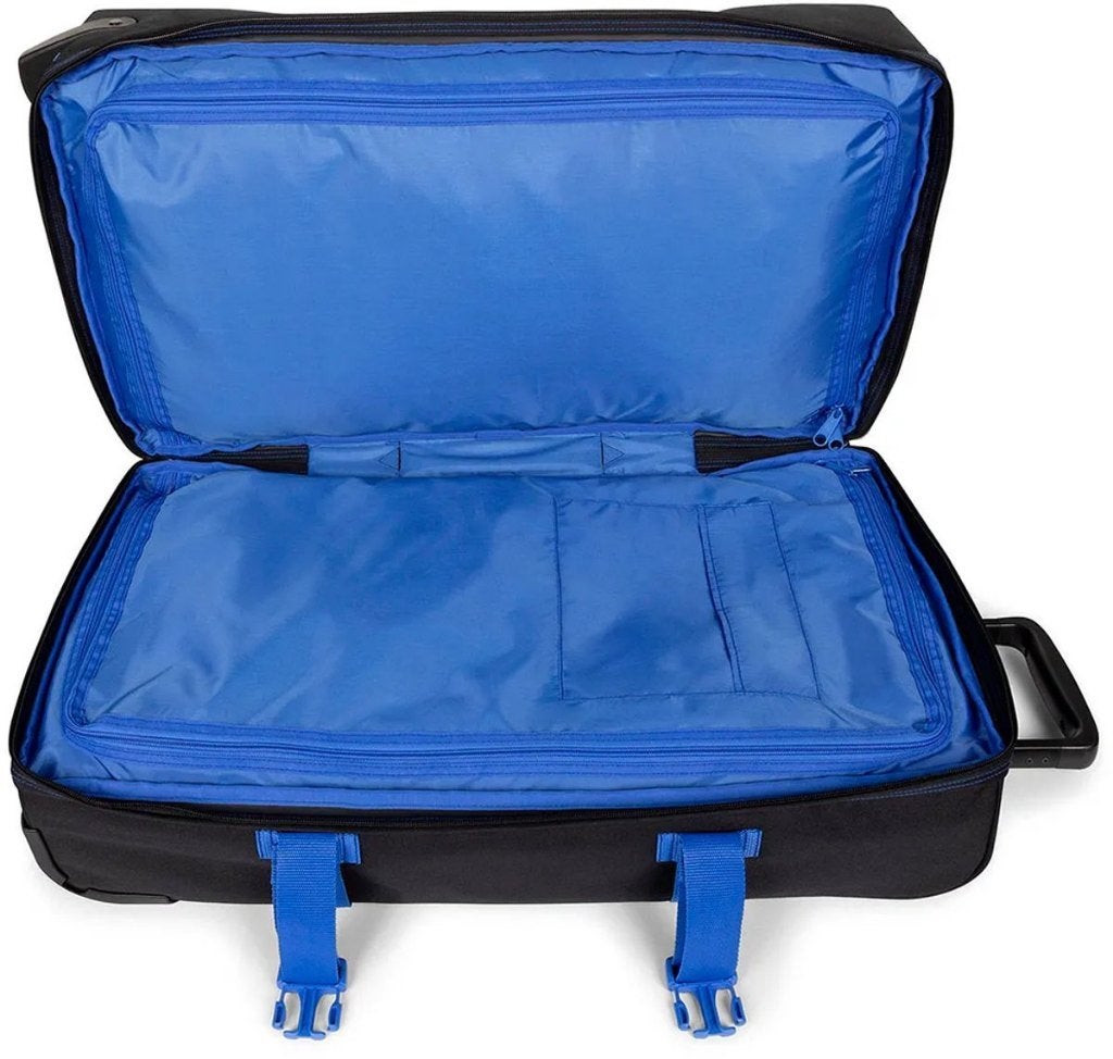 Eastpak Tranverz L reiskoffer - Zwart met blauwe accenten, Zwart, Ophalen of Verzenden, Zo goed als nieuw, 60 tot 80 cm