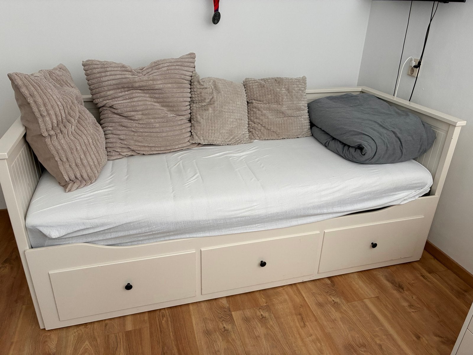 IKEA Hemnes Bedbank met 3 lades - Wit, Ophalen, Gebruikt, Eenpersoons, Wit
