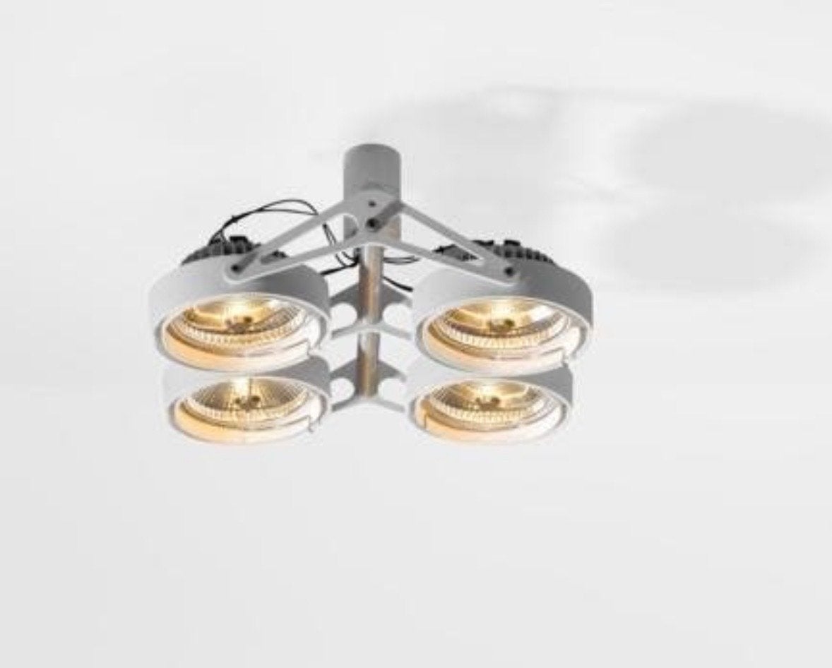 Modular nomad Plafondlamp 4 spots verstelbaar izst kleur wit, Ophalen, Zo goed als nieuw, Metaal, Industrieel wit