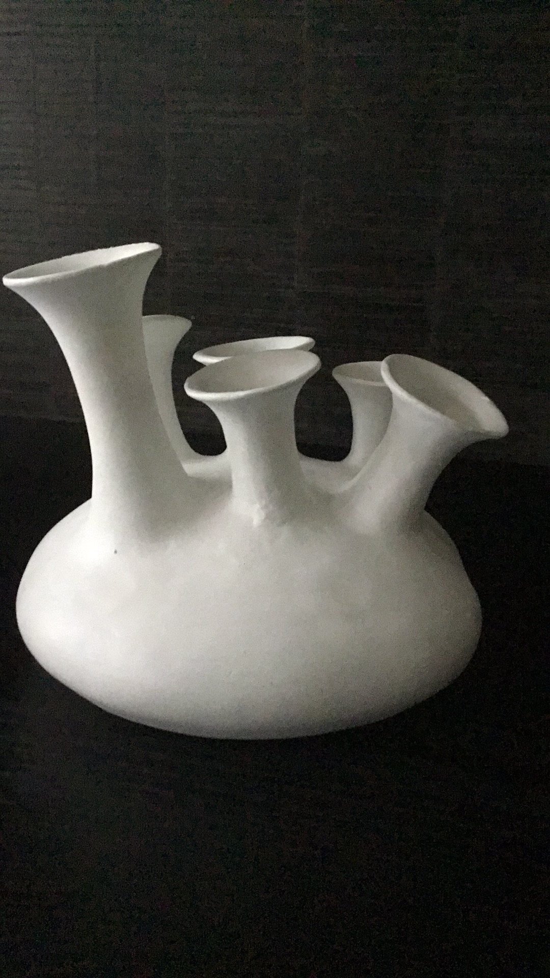 Prachtige nieuwe witte toetervaas 6 openingen tulip vase wit, Ophalen of Verzenden, Nieuw, Wit, Overige materialen