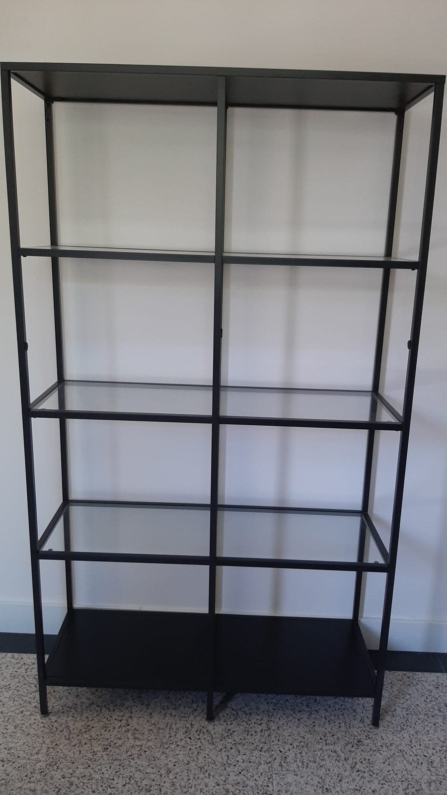 Stellingkast zwart/glas 100x175cm, Ophalen of Verzenden, Zo goed als nieuw