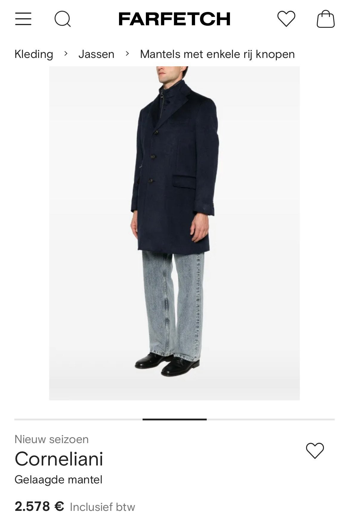 Corneliani ID Wollen Jas - Donkerblauw - Maat 52/54 (L), Kleding | Heren, Ophalen of Verzenden, Zo goed als nieuw, Maat 52/54 (L)