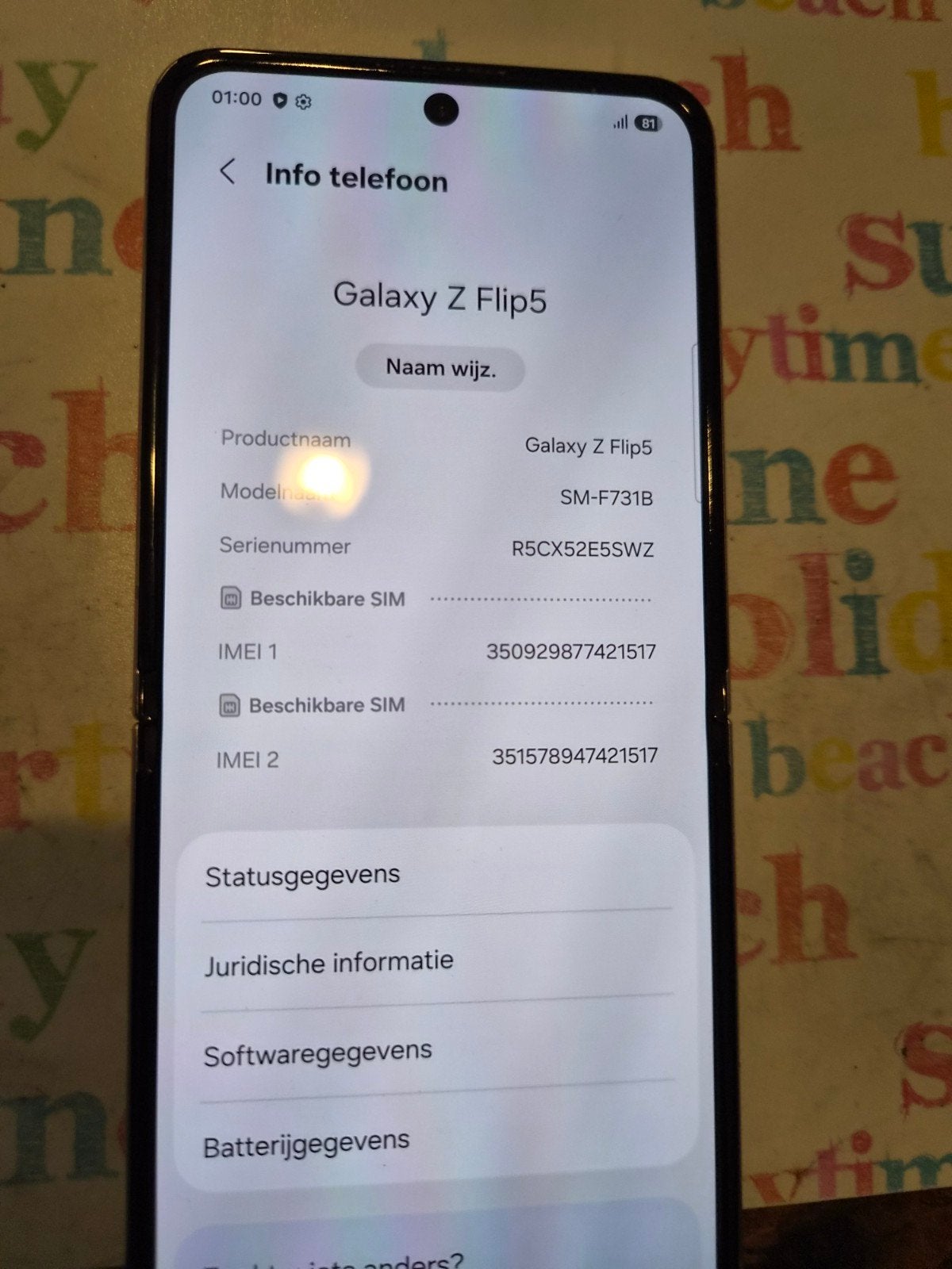 Samsung Galaxy Z Flip5 256GB Lavendel - Zo goed als nieuw, Ophalen, Paars, Touchscreen, Zo goed als nieuw