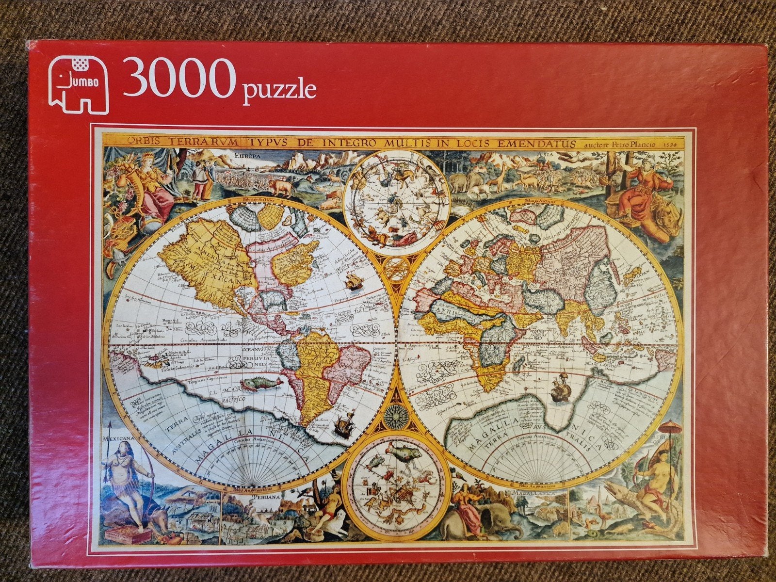 Jumbo 3000 stukjes puzzel - Oude Wereldkaart, Een of twee spelers, Ophalen of Verzenden, Zo goed als nieuw, Jumbo