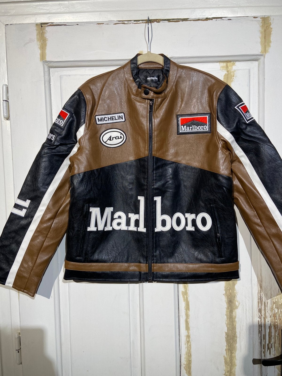 Marlboro Racing-jas (maat S) Lederlook brown, Ophalen of Verzenden, Nieuw zonder kaartje, Heren, Broek | leer