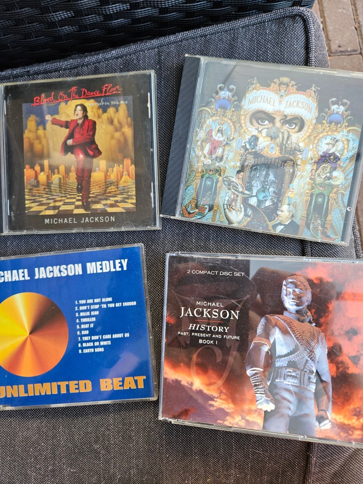 4 Michael Jackson CD's: Blood, HIStory, Dangerous, Medley, Cd's en Dvd's, Cd's | Pop, Gebruikt, Pop, Ophalen of Verzenden, Inclusief doosje