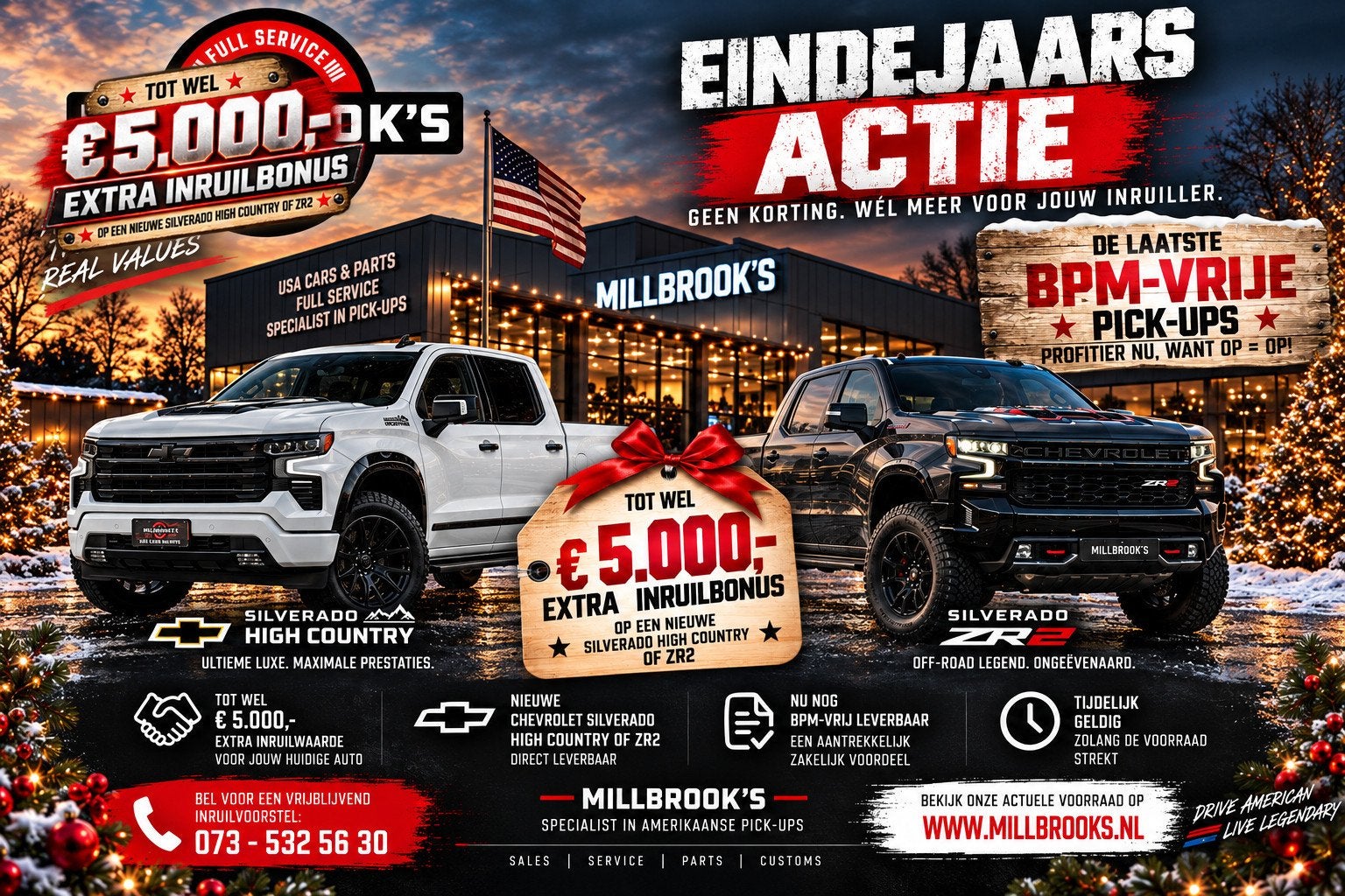 Chevrolet Einde jaars Actie Laatste bpm vrije pick-ups bij M, Auto's, Automaat, Pick-up, 8 cilinders, 4 stoelen