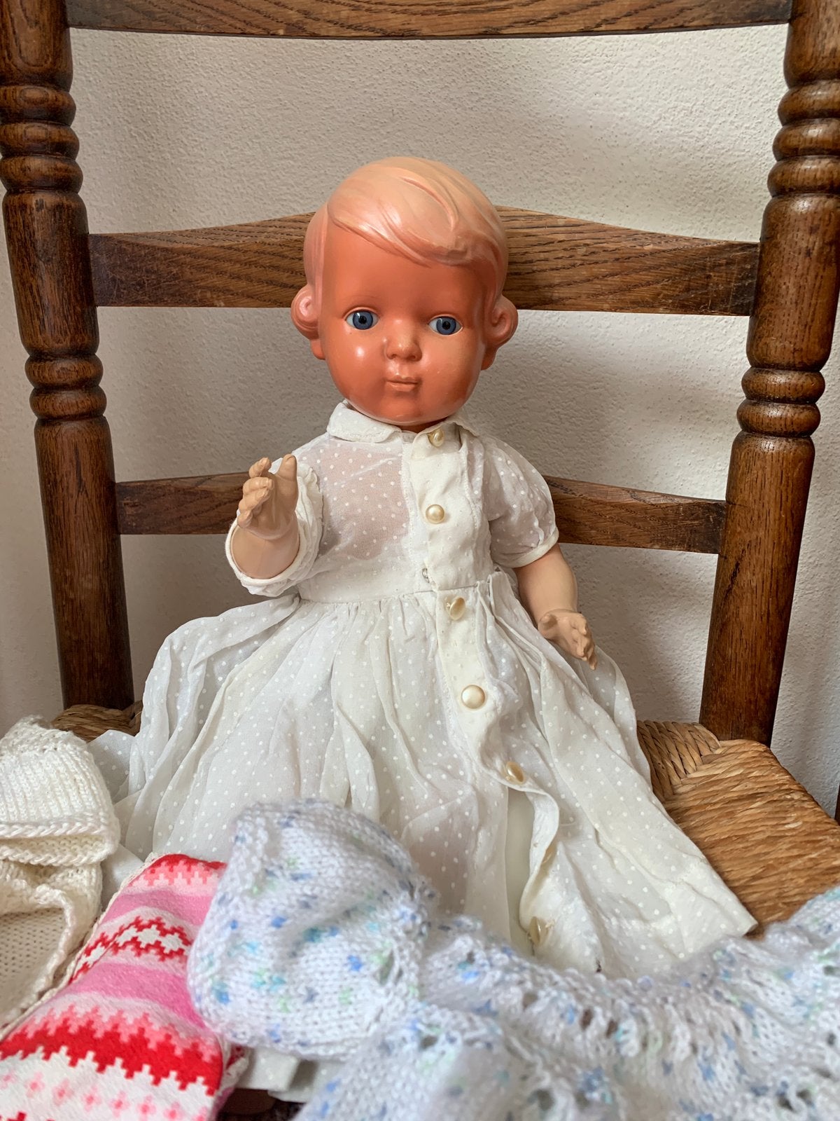 Schildkröt Vintage Babypop met Kleding - Jaren '50/'60, Verzamelen, Poppen, Ophalen, Gebruikt, Babypop