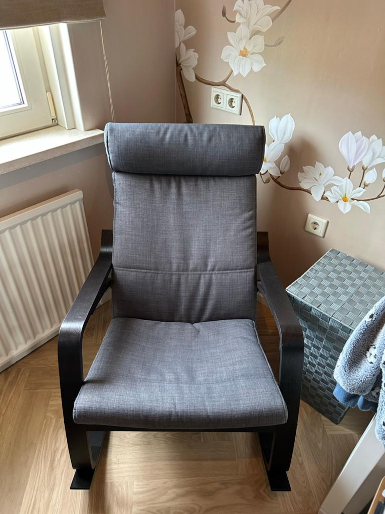Schommelstoel POÄNG Ikea, grijs, Huis en Inrichting, Stoelen, Ophalen, Zo goed als nieuw, Hout, Eén