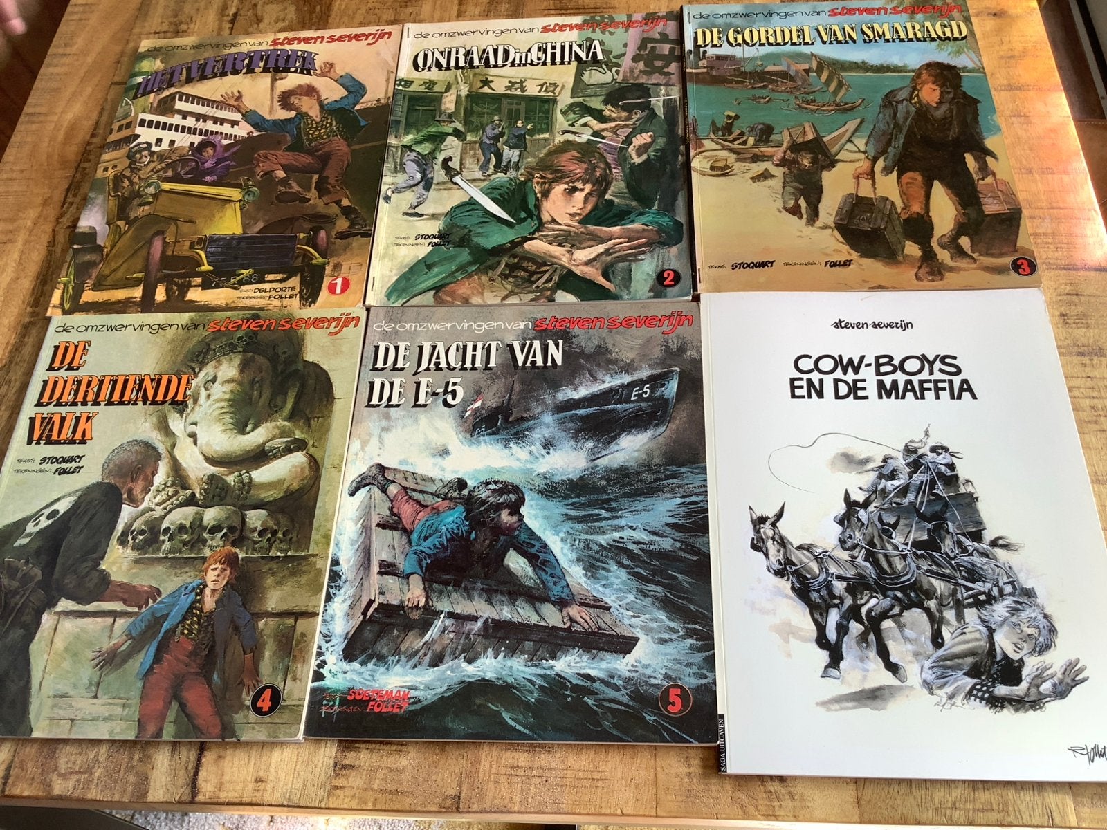 Steven Severijn stripboeken - 1 tot en met 6, Meerdere stripboeken, Ophalen of Verzenden, Gelezen