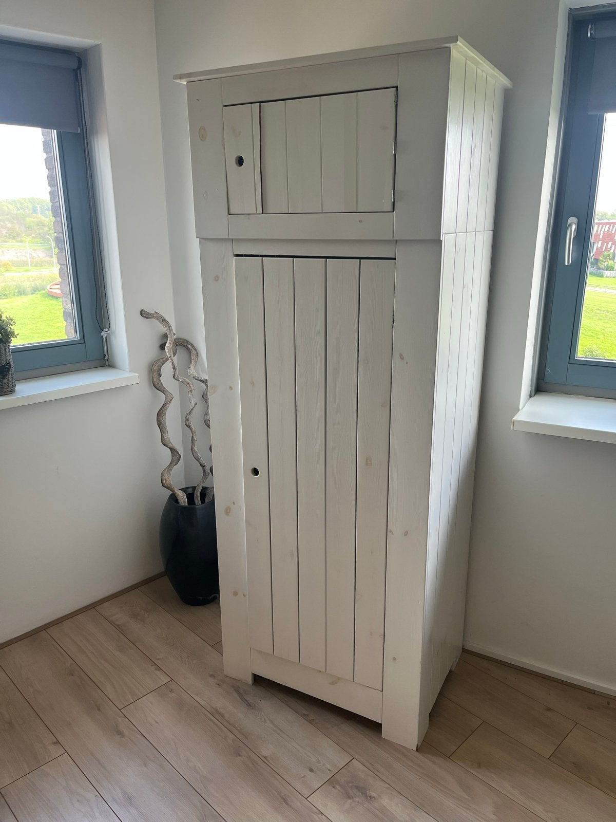 Whitewash kast met hang- en leggedeelte, Huis en Inrichting, Ophalen, Gebruikt, 50 tot 100 cm, 150 tot 200 cm