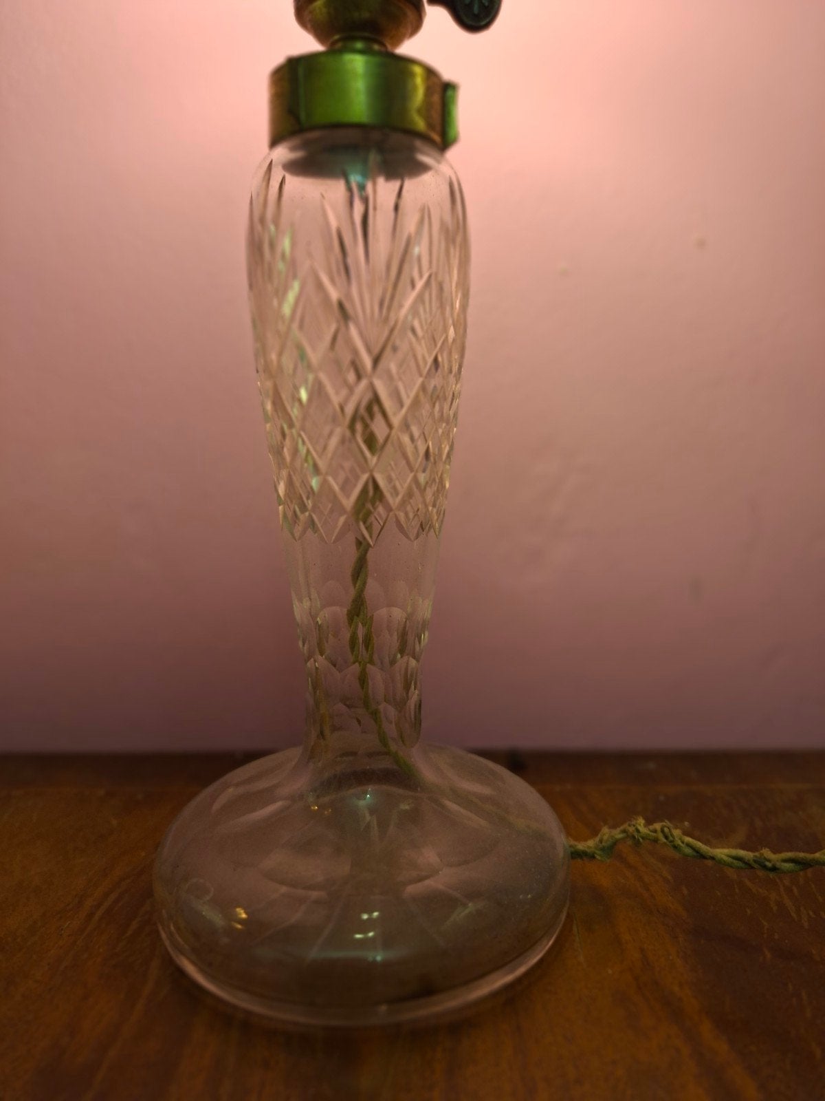 Antieke Kristal Geslepen Tafellamp - Vintage Sfeerlicht, Verzenden