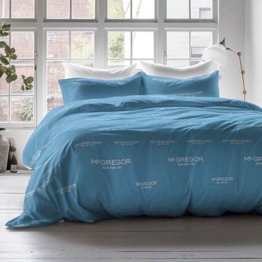 McGregor Gift Blue Dekbedovertrek 200x200/220, Anti-allergisch, Blauw, Dekbedovertrek, Ophalen of Verzenden