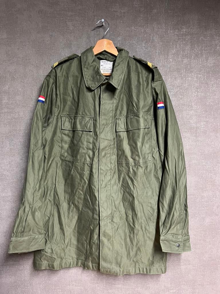 vintage 1990 Nederlands militair veldshirt Marquardt Schulz, Ophalen of Verzenden, Zo goed als nieuw, Overige maten, Groen