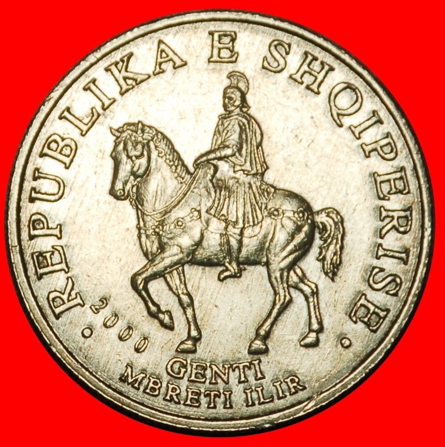 Ⰺ FRANCE ERROR (1996-2020): ALBANIA 50 LEKS 2000 GENTIUS, Ophalen of Verzenden, Overige landen, Losse munt