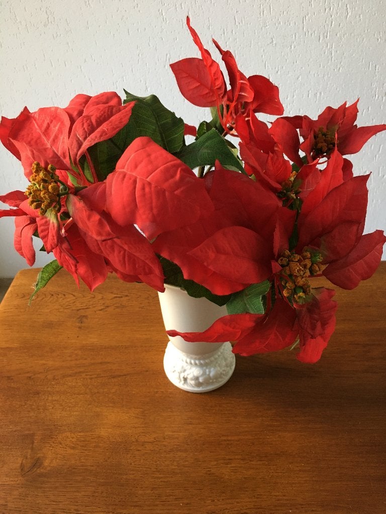 Grote Rode Zijde Kerstroos Nieuw, Ophalen of Verzenden, Nieuw