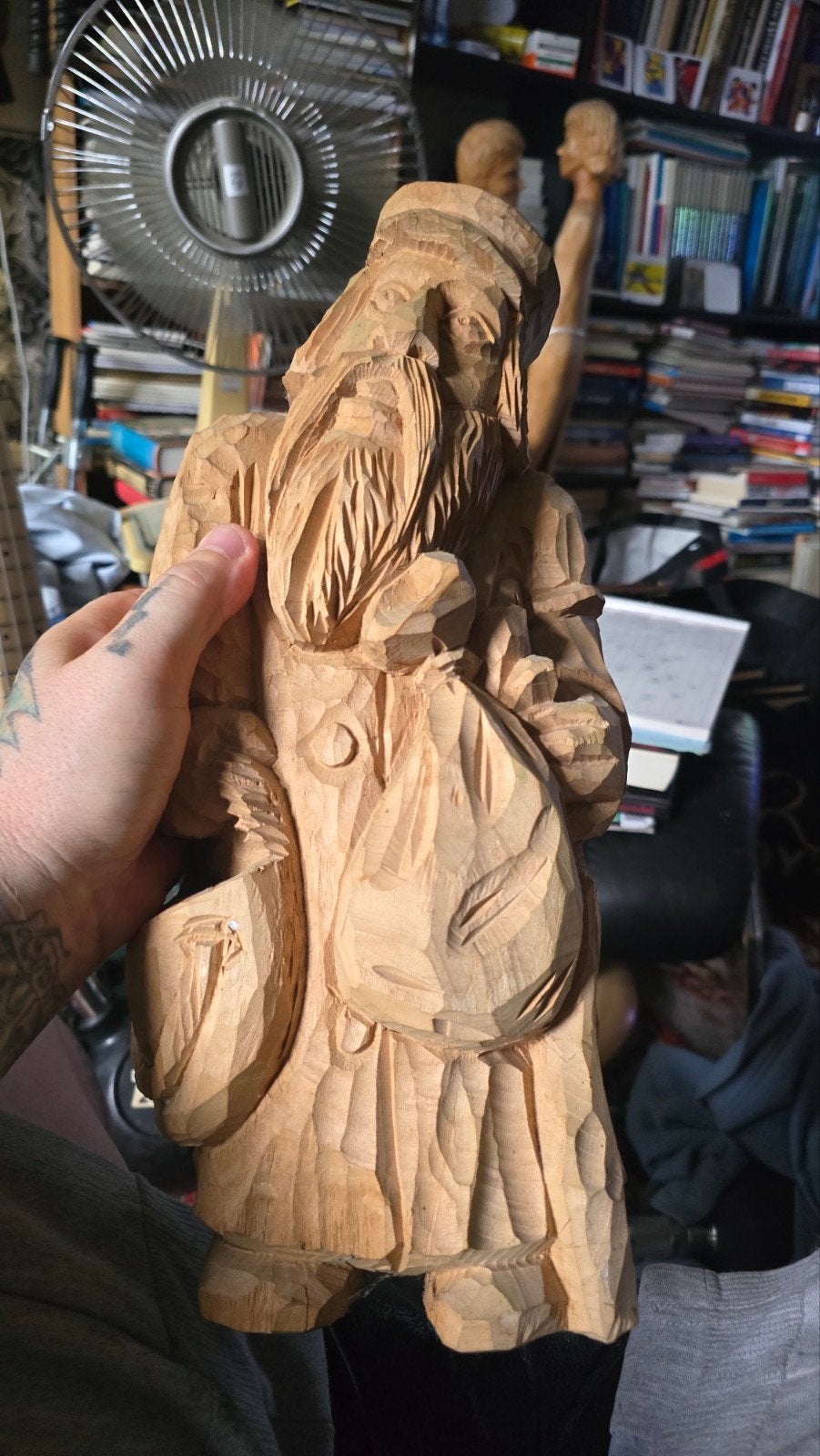 Prachtig Groot Noors Houtsnijwerk. 40 centimeter hoog, Antiek en Kunst, Ophalen of Verzenden
