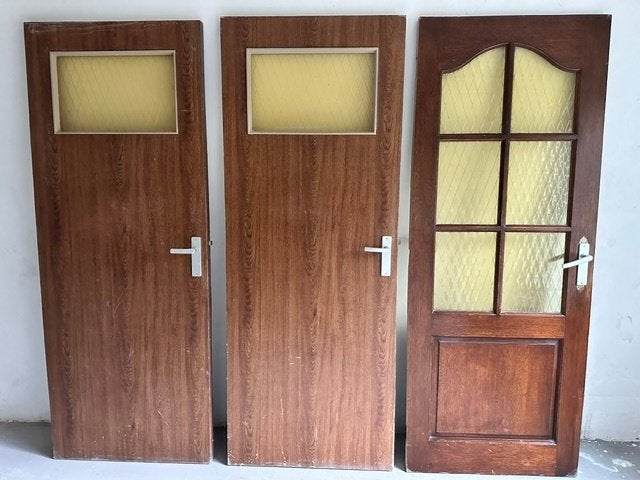 Vintage deuren 4 stuks 77 x 200cm, Ophalen, Gebruikt, Minder dan 80 cm, Binnendeur