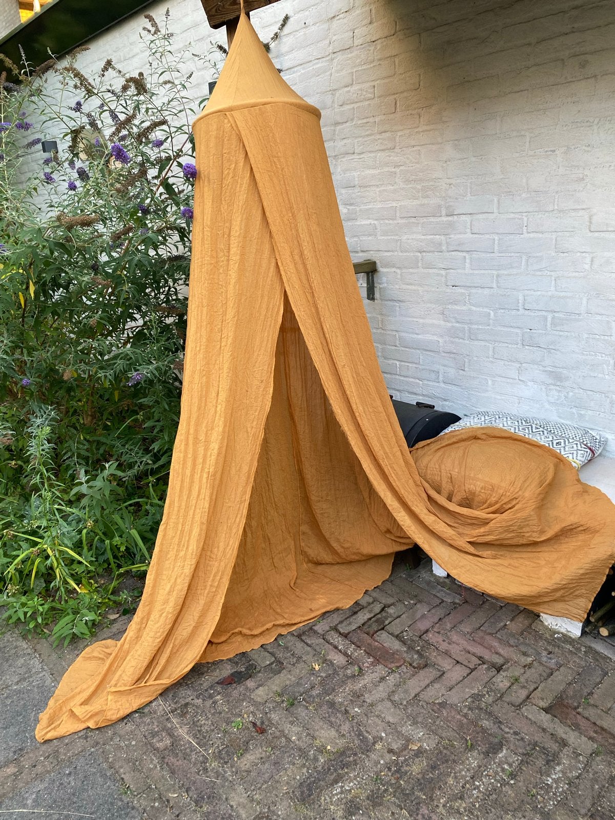 Okergele klamboe/bedhemel voor baby- of kinderkamer, Ophalen, Zo goed als nieuw, Overige typen