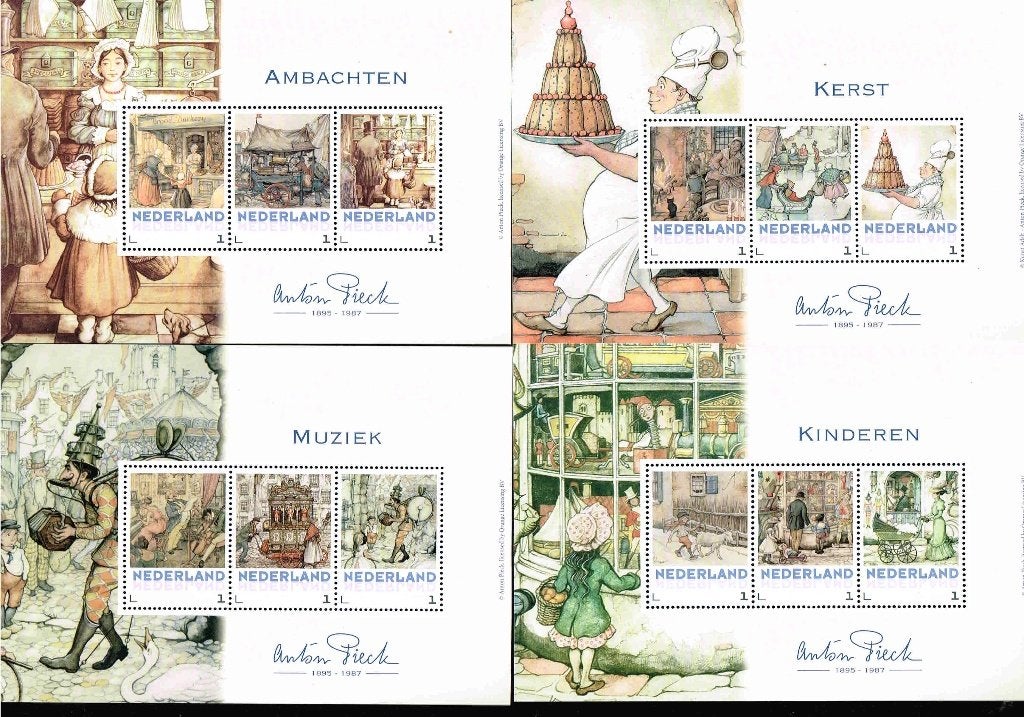 Anton Pieck 4 vel 3 persoonlijke zegels /12b12, Postzegels en Munten, Verzenden, Na 1940, Postfris