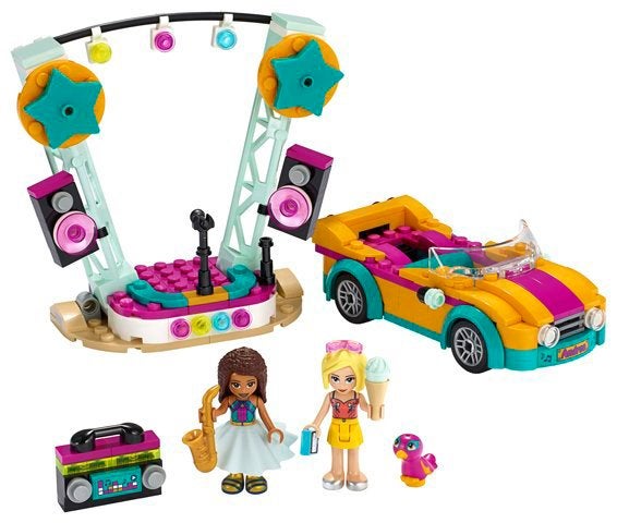 Lego Friends Andrea’s auto en podium 41390, Lego, Friends, Ophalen of Verzenden, Complete set