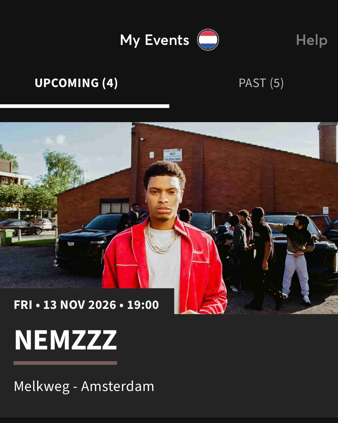 1 kaartje Nemzzz Amsterdam 13 november Melkweg, Eén persoon, November